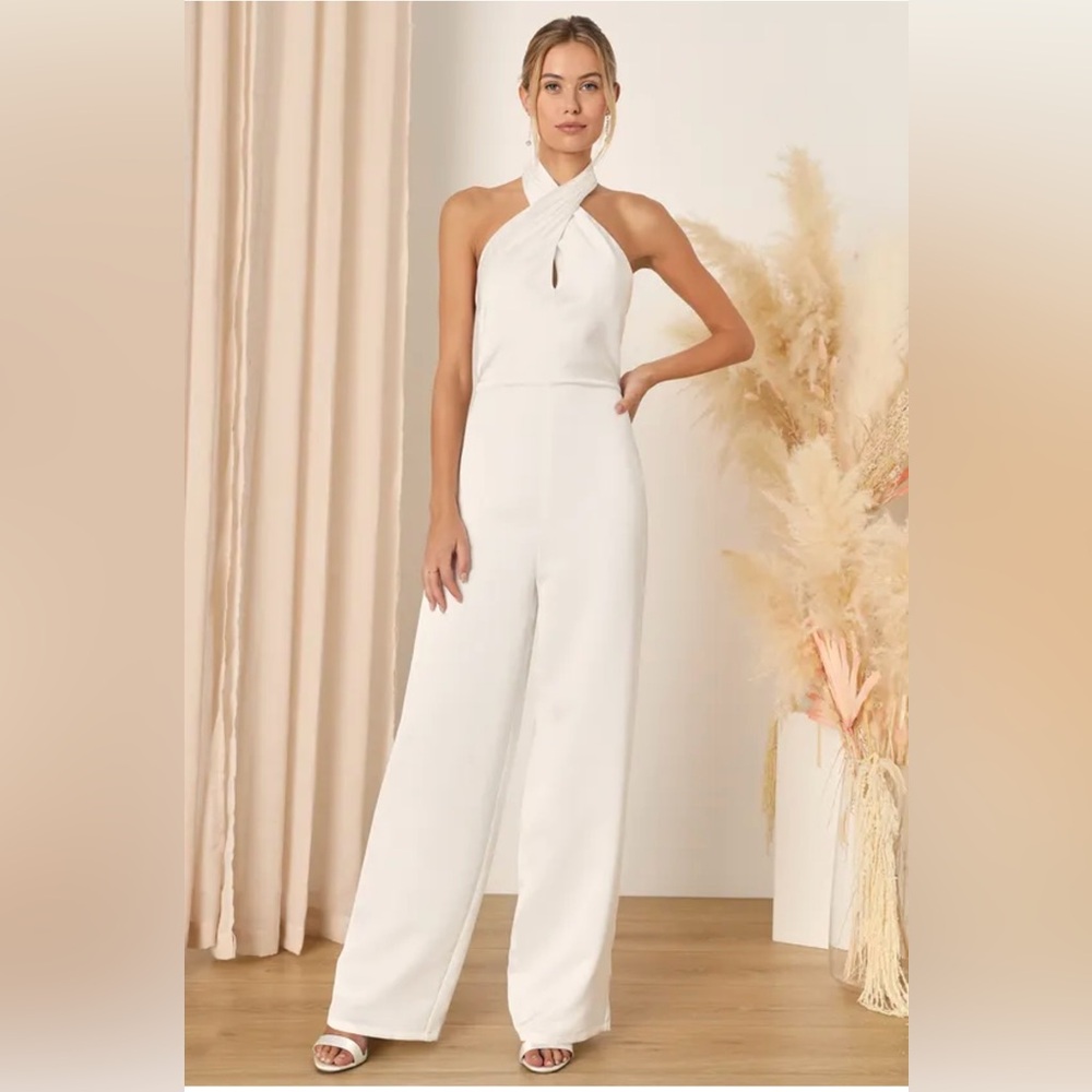 Lulus Satin Halter Jumpsuit